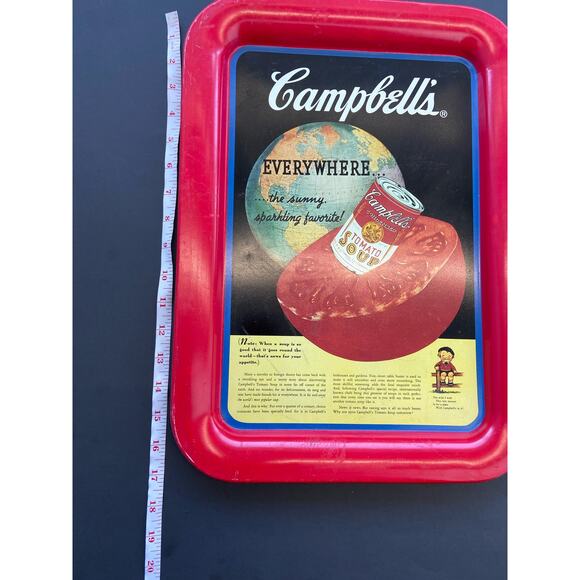 RED VINTAGE 1994 CAMPBELL'S SERVING TRAY TOMATO SOUP ADVERTISING PRE-OWNED - Picture 7 of 11
